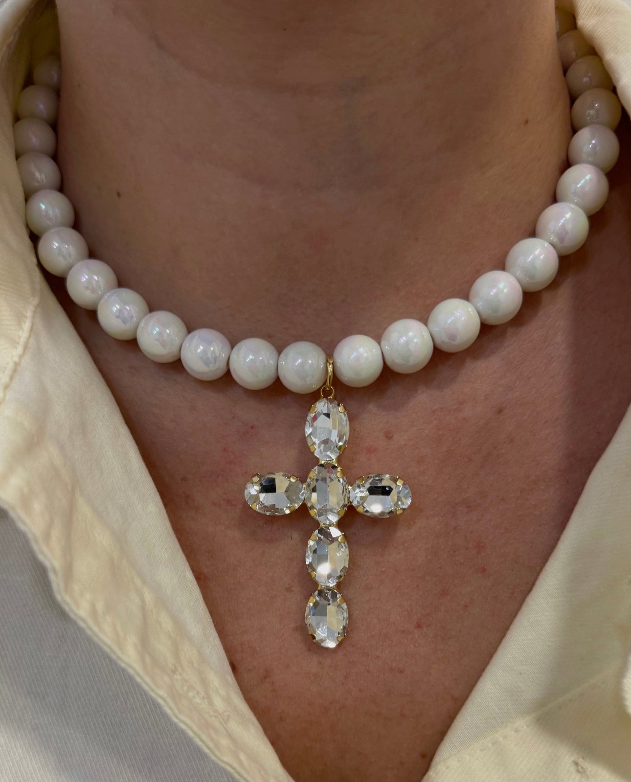 Collana perle crystal