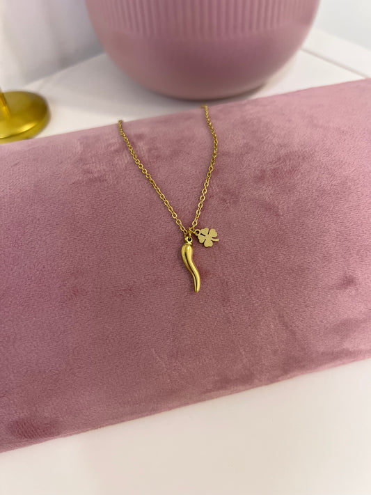 Collana corno oro