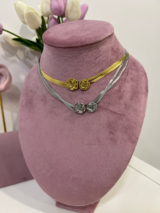 Collana snake fiore