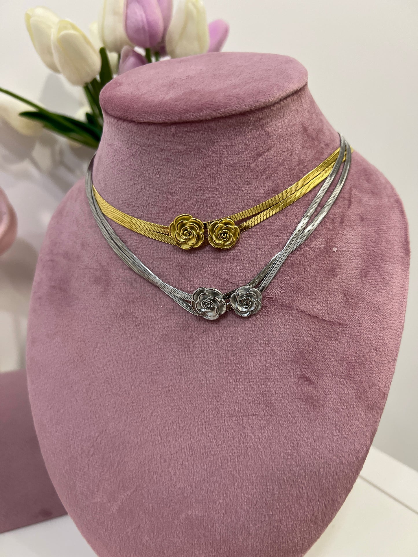 Collana snake fiore